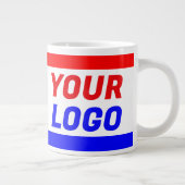 Red, White, and Blue Business Company Logo Jumbo ジャンボコーヒーマグカップ (右)