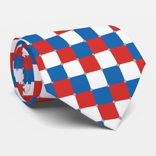 Red white and blue checkered seamless pattern ネクタイ (ロール)