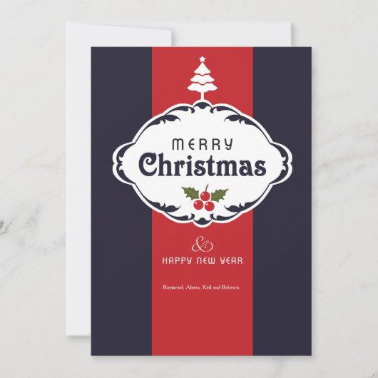 Red White and Blue Christmas Greeting Card シーズンカード (正面)
