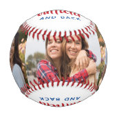 Red white and blue Elegant Custom Photo 野球ボール (裏面)