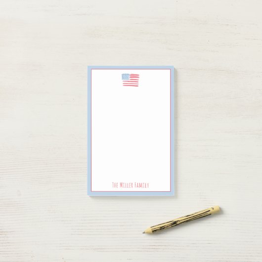 Red, White and Blue Family Notepad ポストイット (デスク上)