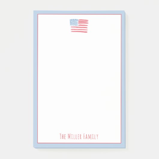 Red, White and Blue Family Notepad ポストイット (正面)