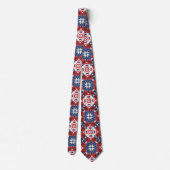 Red White and Blue Kaleidoscope Pattern Necktie ネクタイ (裏面)