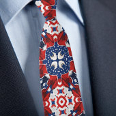 Red White and Blue Kaleidoscope Pattern Necktie ネクタイ