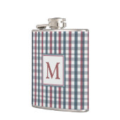 Red, White and Blue Plaid Monogram フラスク (左)