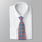 Red White and Blue Plaid Pattern Neckties ネクタイ (タイ)