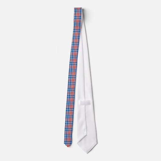 Red White and Blue Plaid Pattern Neckties ネクタイ (裏面)