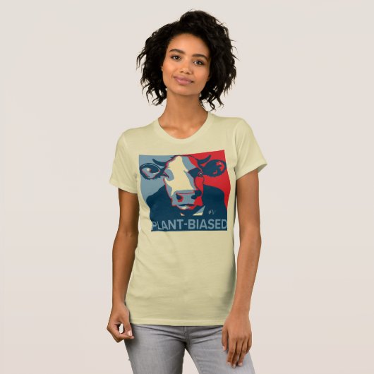 Red White and Blue Pop Art Inspired Cow Tshirt Tシャツ (正面フル)