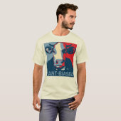 Red White and Blue Pop Art Inspired Cow Tshirt Tシャツ (正面フル)
