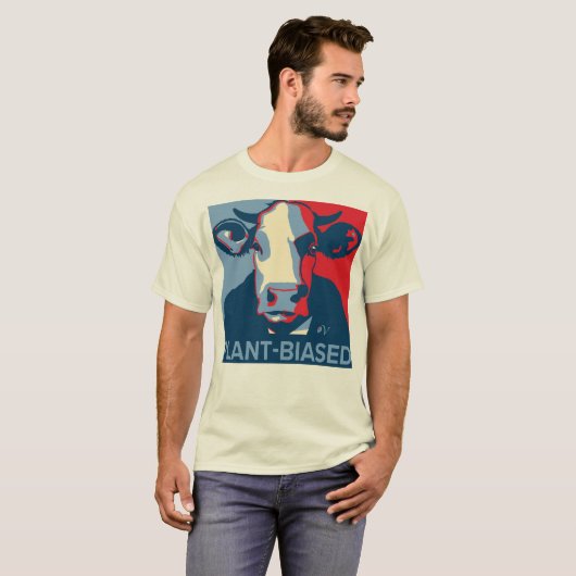Red White and Blue Pop Art Inspired Cow Tshirt Tシャツ (正面フル)