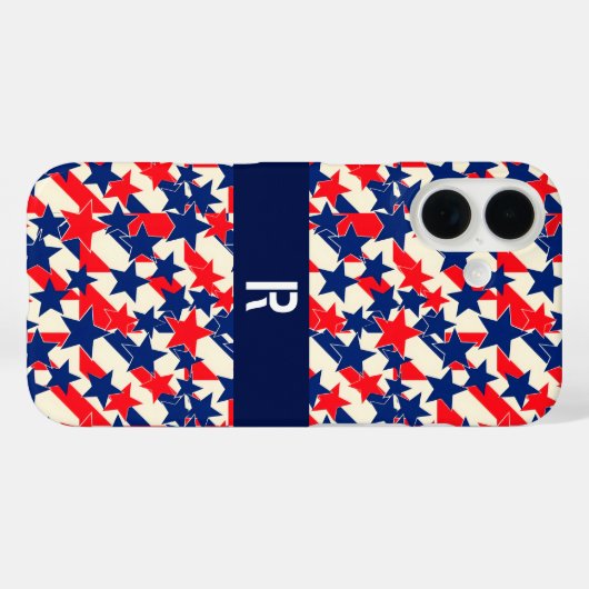 Red, White, and Blue Stars and Stripes Case-Mate iPhoneケース (裏面 (横))