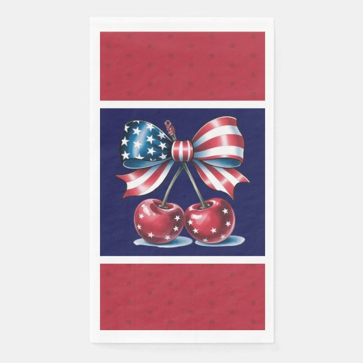 Red White And Blue Stars Paper Guest Towels (正面)