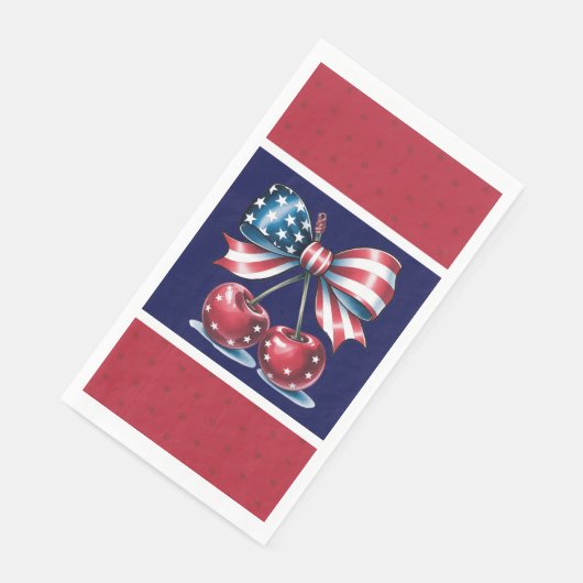 Red White And Blue Stars Paper Guest Towels (コーナー)