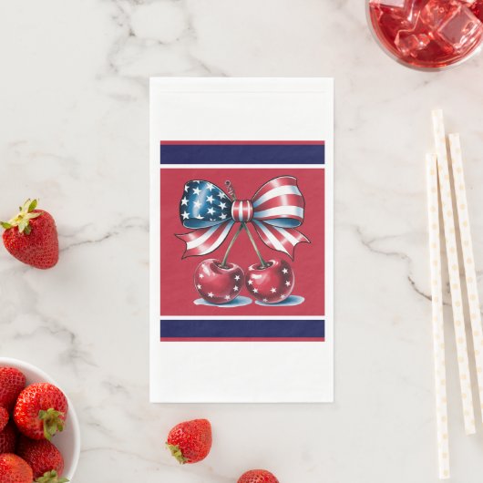 Red White And Blue Stars Paper Guest Towels (インサイチュ)