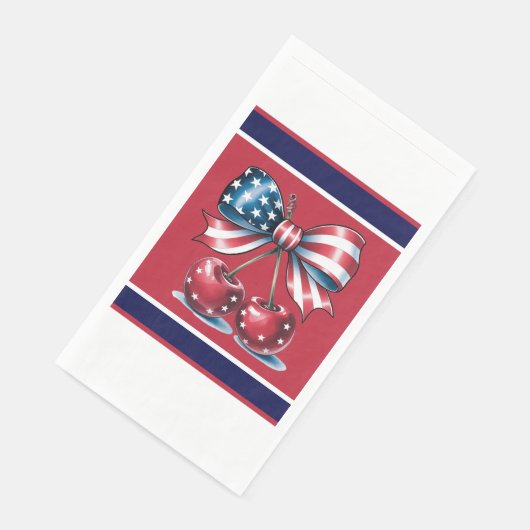 Red White And Blue Stars Paper Guest Towels (コーナー)