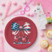 Red White And Blue Stars Paper Plate ペーパープレート (パーティー)