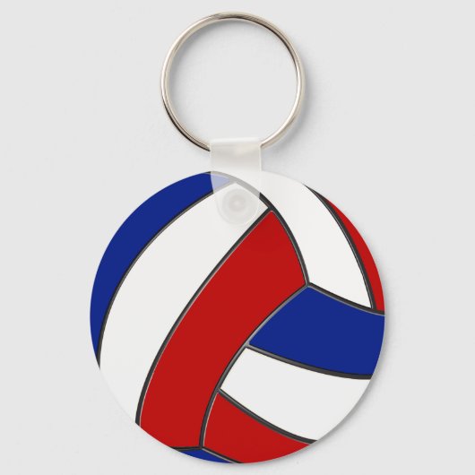 Red White and Blue Volleyball Keychains, Your Text キーホルダー (裏面)