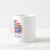 Red White And Blueberries Christian Patriotic コーヒーマグカップ (正面左)
