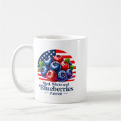 Red White And Blueberries Christian Patriotic コーヒーマグカップ (左)