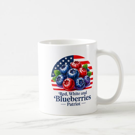 Red White And Blueberries Christian Patriotic コーヒーマグカップ (右)