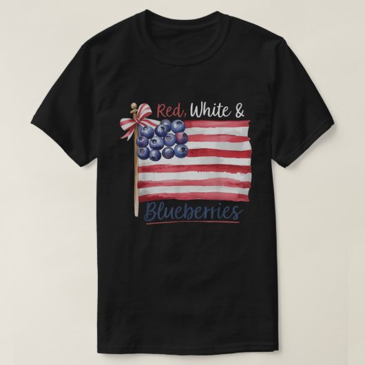 Red White and Blueberries Flag Tee Tシャツ (デザイン正面)