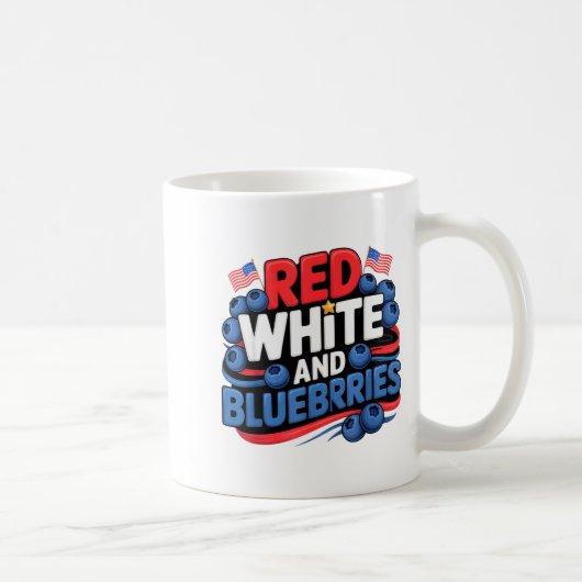 Red, White And Blueberries Patriot コーヒーマグカップ (右)