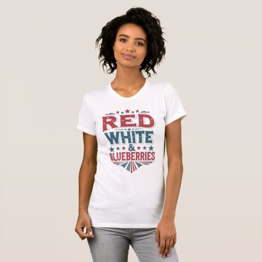 Red, White and Blueberries Patriot Freedom  Tシャツ (正面フル)