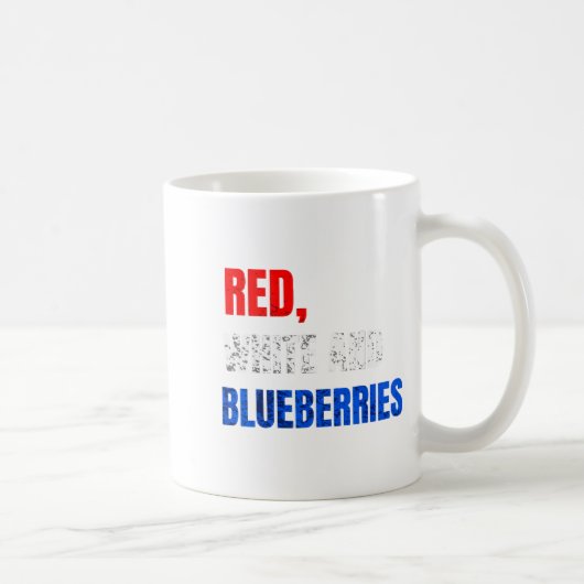 Red White And Blueberries Patriot Fun Summer Party コーヒーマグカップ (右)