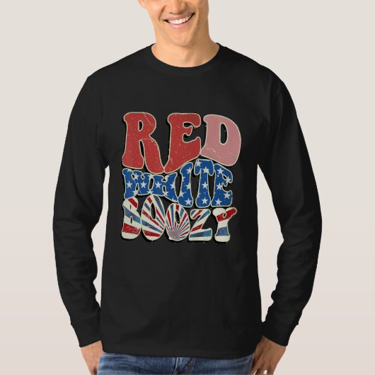 Red White And Boozy 4th Of July Drinking Crew Part Tシャツ (正面)