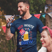 Red White and Brew - Funny 4th July Celebration Tシャツ