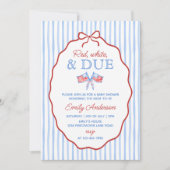 Red, White and Due 4th July Baby Shower 招待状 (正面)