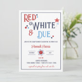 Red White and Due Baby Shower Invitation 招待状 (スタンド正面)