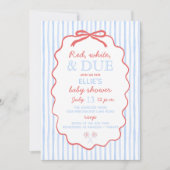 Red White and Due Baby Shower Invitation 招待状 (正面)