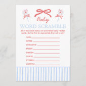 Red White and Due Baby Word Scramble Shower Game アドバイスカード (正面)