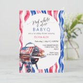 Red white and due babyq 4th july baby shower 招待状 (スタンド正面)