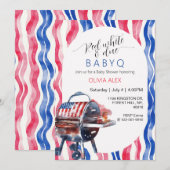 Red white and due babyq 4th july baby shower 招待状 (正面/裏面)