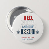 Red White and Due BBQ ベビーシャワー  缶バッジ (正面&裏面)