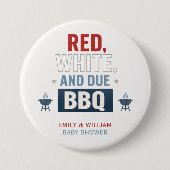 Red White and Due BBQ ベビーシャワー  缶バッジ (正面)
