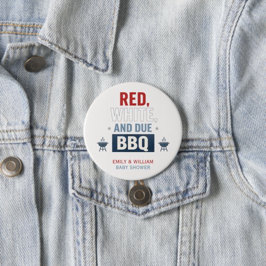 Red White and Due BBQ ベビーシャワー  缶バッジ (インサイチュ)