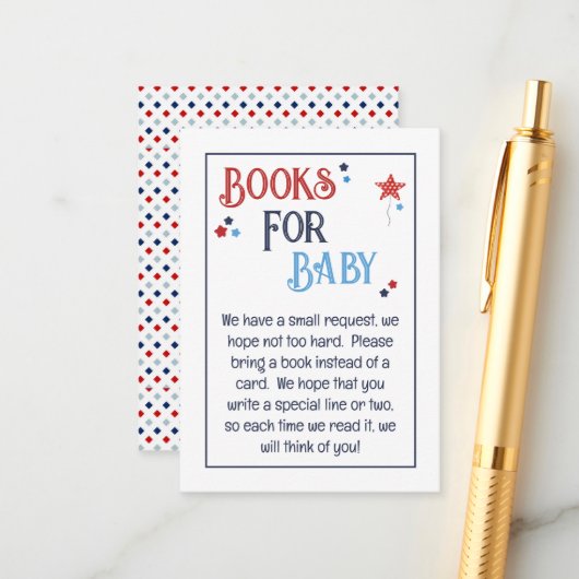 Red White and Due Books for Baby エンクロージャーカード (正面/裏面インサイチュ)