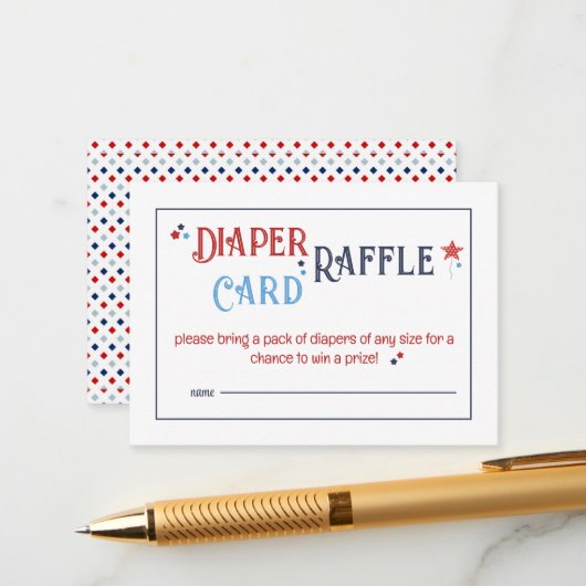 Red White and Due Diaper Raffle Card エンクロージャーカード (正面/裏面インサイチュ)