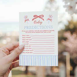 Red White and Due Predictions Baby Shower Game アドバイスカード