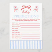 Red White and Due Predictions Baby Shower Game アドバイスカード (正面)