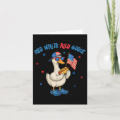 Red White And Goose Funny 4th Of July Patriotic Us カード (正面)