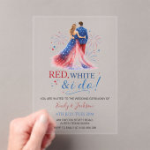 Red White and I do Acrylic Wedding Invitation アクリル招待状 (インサイチュ (ポータブル))