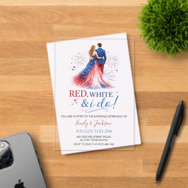 Red White and I do Acrylic Wedding Invitation アクリル招待状