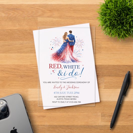 Red White and I do Acrylic Wedding Invitation アクリル招待状 (インサイチュ (招待状))