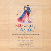 Red White and I do Acrylic Wedding Invitation アクリル招待状 (正面)