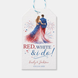 Red White and I do Americana Wedding ギフトタグ