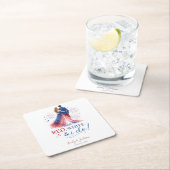 Red White and I do Americana Wedding スクエアペーパーコースター (インサイチュ)